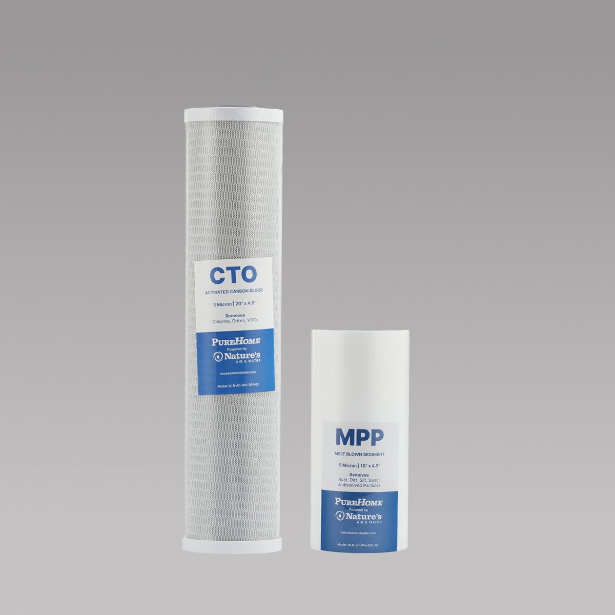 10" x 4 ½" MPP 5 micron Sediment Filter & 20" x 4 ½" CTO Activated Carbon Block Filter Bundle