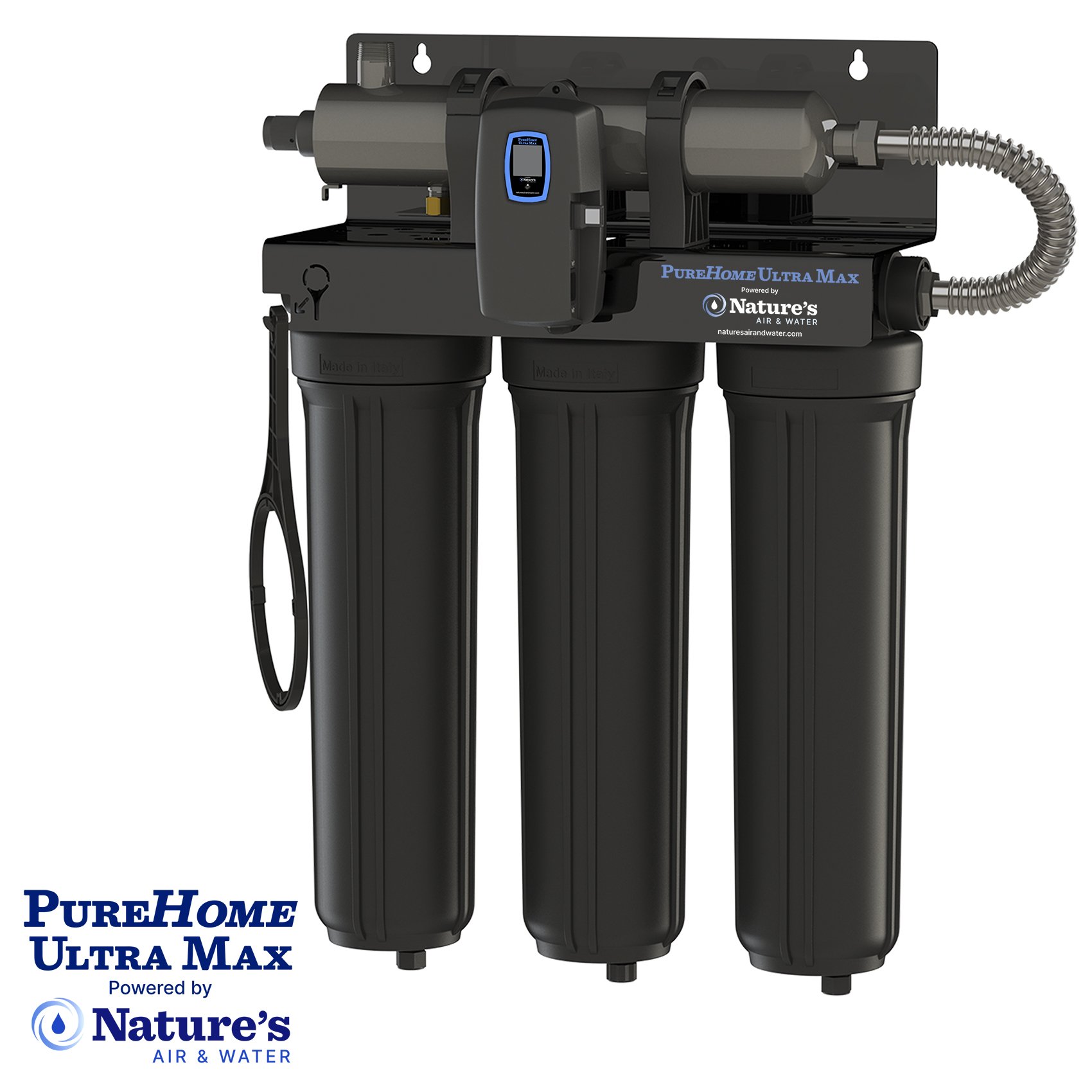 PureHome Ultra Max Whole House 3-Stage Water Filtration Solution w/ UV Purification